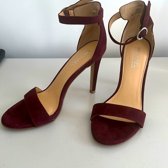 Sz 10 Burgundy Suede Stilettos - Picture 1 of 7